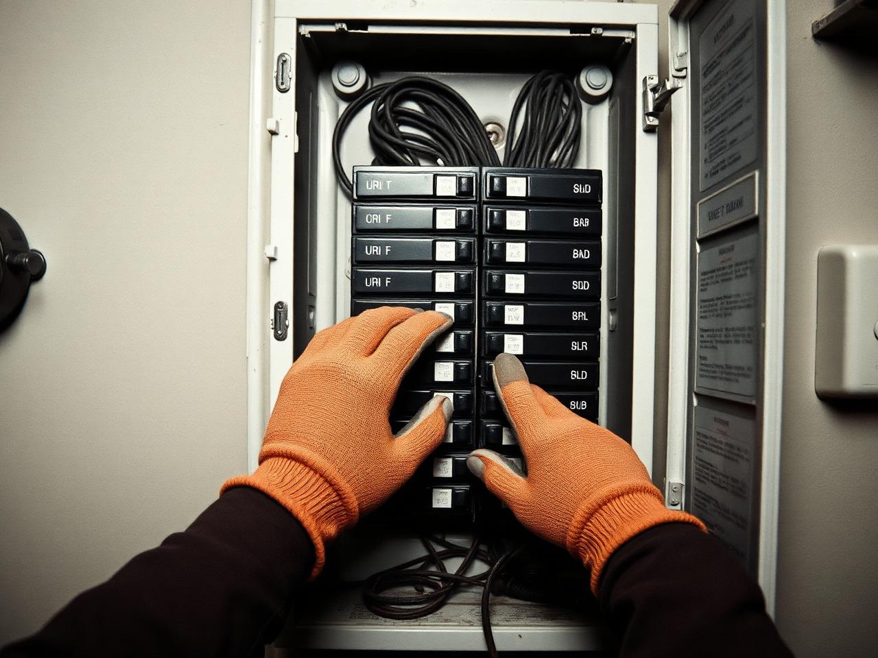 Electrician replacing a wall outlet in a Los Angeles home